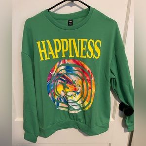 Shein Happiness long-sleeve t-shirt in green